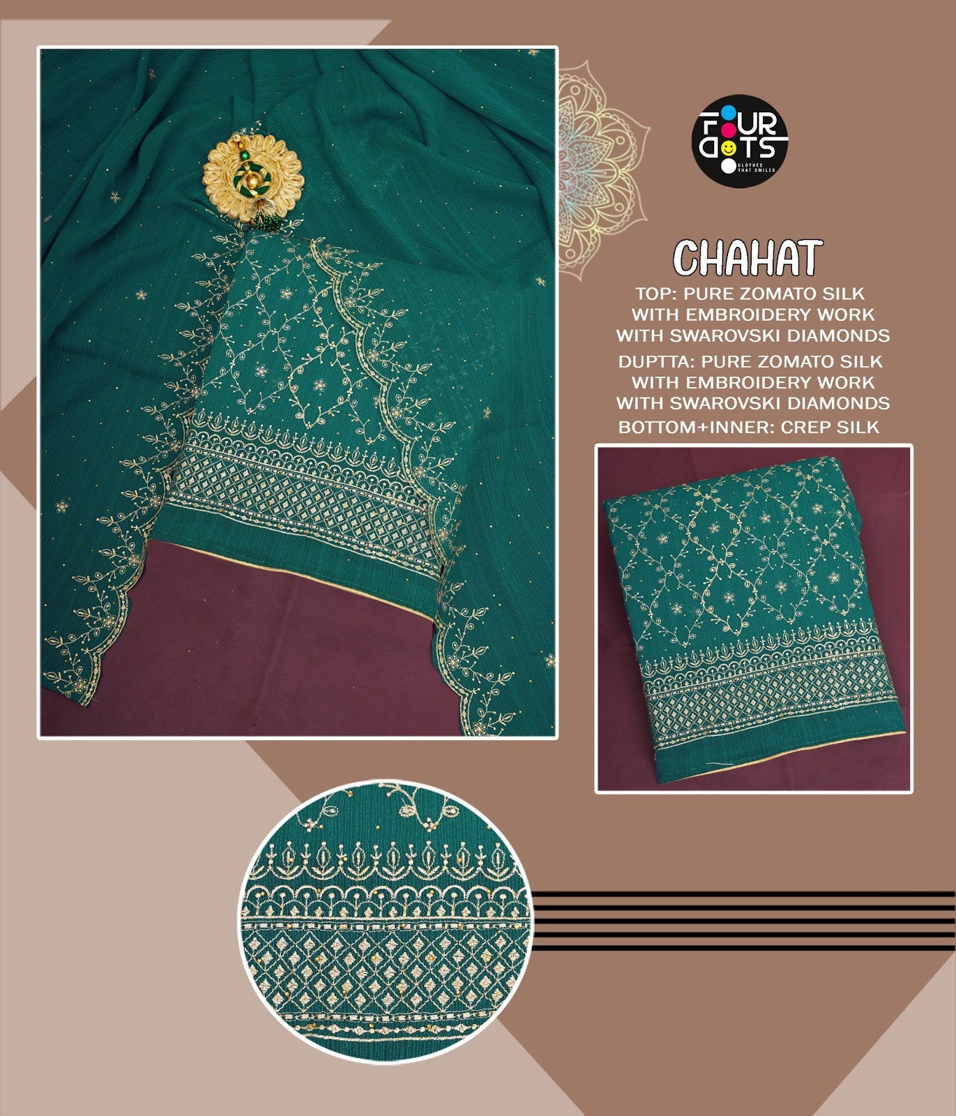 Chahat Repeat Four Dots Vichitra Silk Salwar Suits
