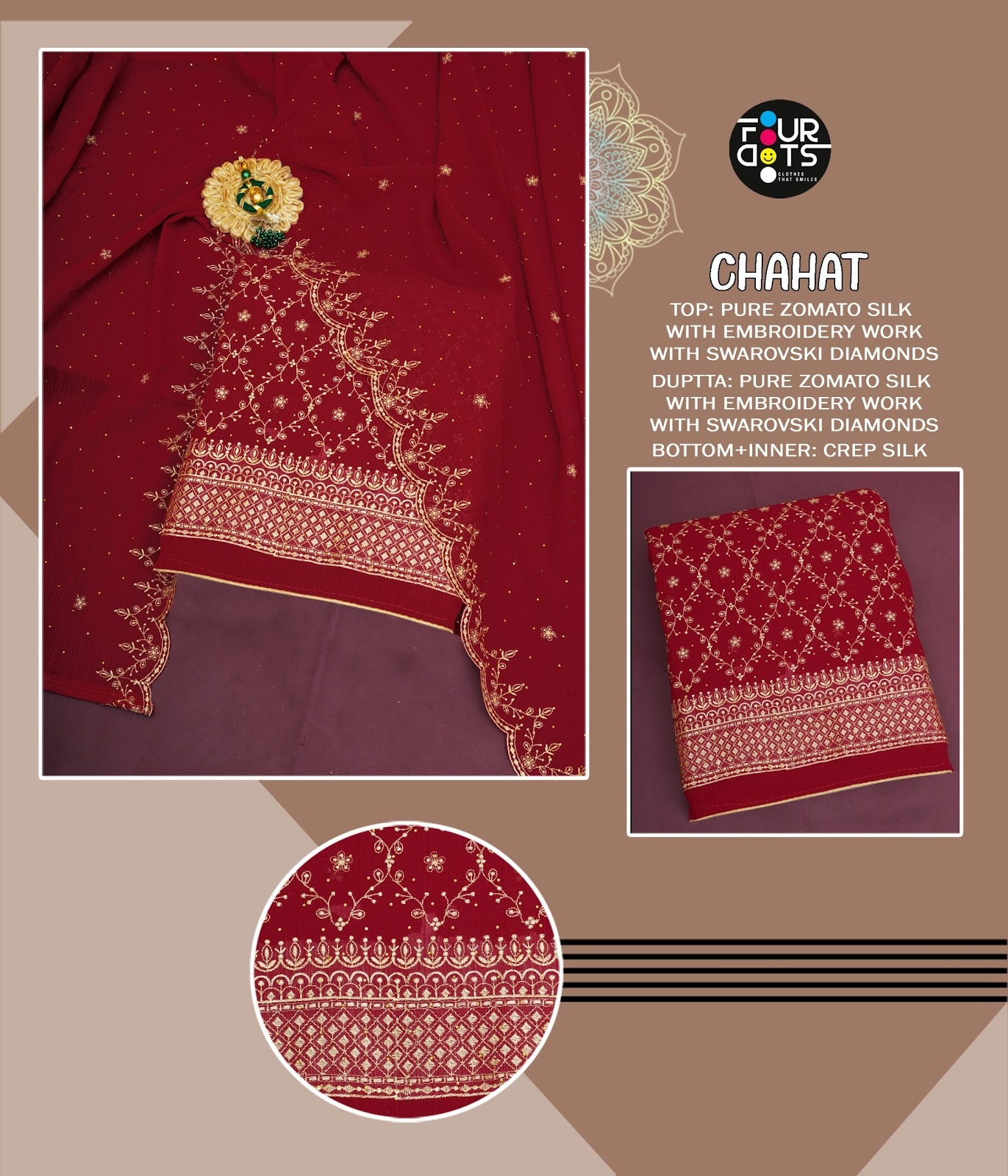 Chahat Repeat Four Dots Vichitra Silk Salwar Suits
