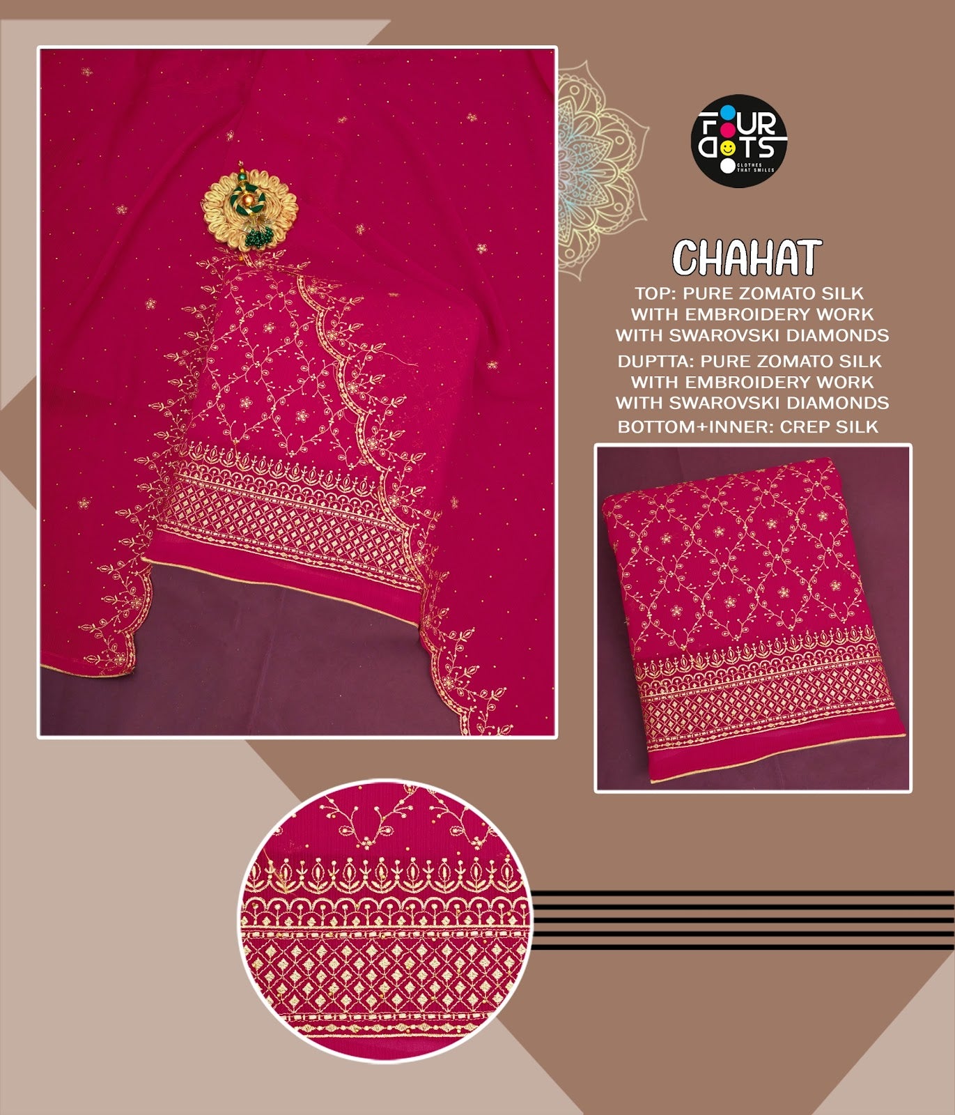 Chahat Repeat Four Dots Vichitra Silk Salwar Suits