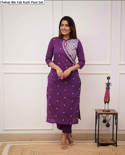 Chahat We Fab Rayon Kurti Pant Set