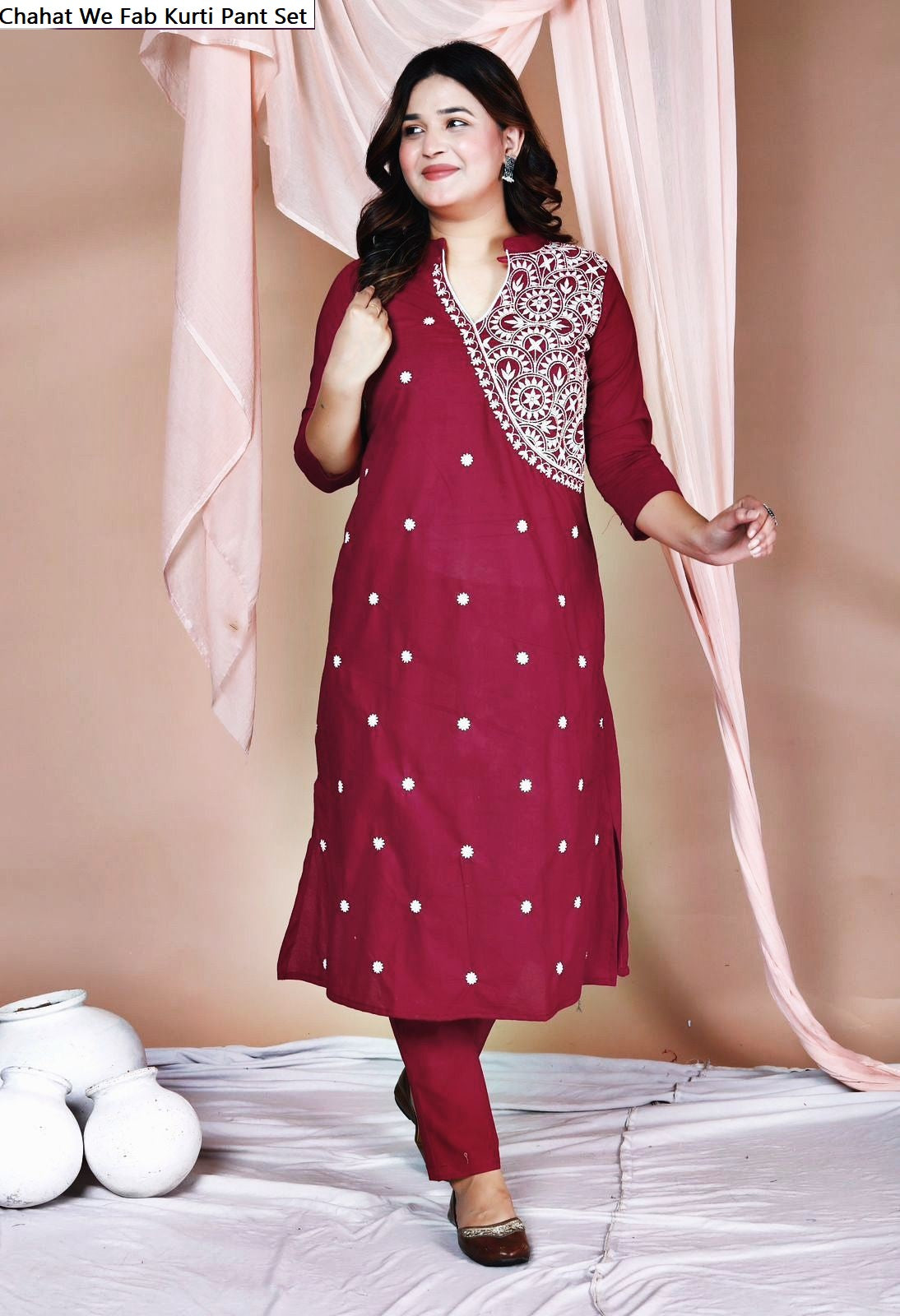 Chahat We Fab Rayon Kurti Pant Set