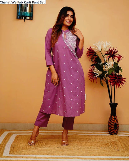 Chahat We Fab Rayon Kurti Pant Set