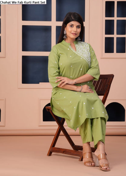 Chahat We Fab Rayon Kurti Pant Set