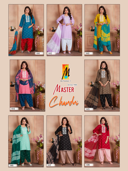 Chandni Master Rayon Readymade Patiyala Suits