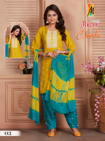 Chandni Master Rayon Readymade Patiyala Suits