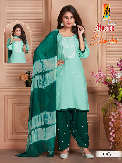 Chandni Master Rayon Readymade Patiyala Suits