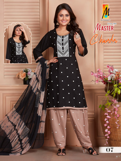 Chandni Master Rayon Readymade Patiyala Suits
