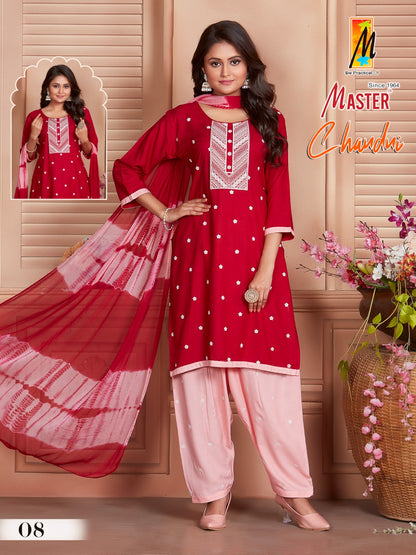Chandni Master Rayon Readymade Patiyala Suits
