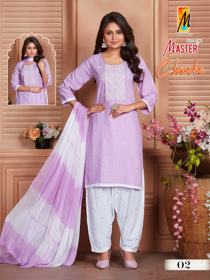 Chandni Master Rayon Readymade Patiyala Suits