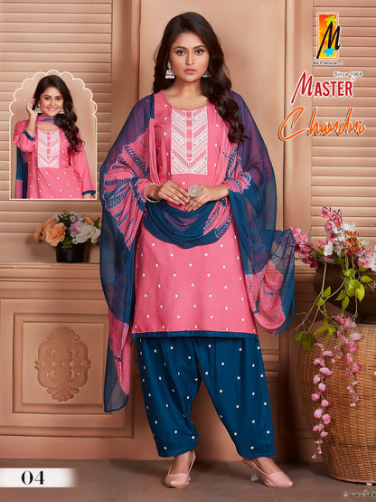 Chandni Master Rayon Readymade Patiyala Suits