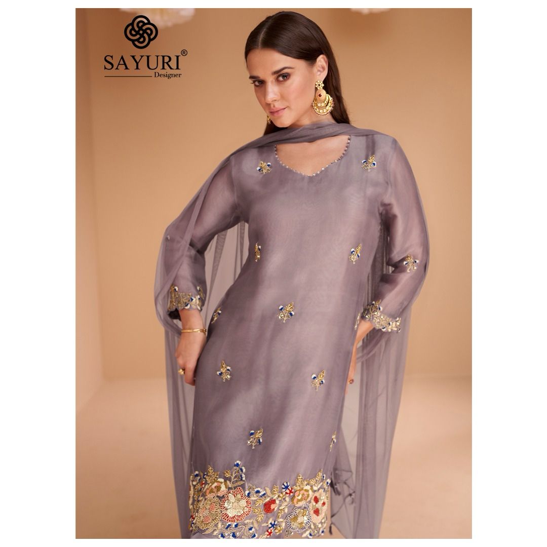 Chandni Sayuri Organza Silk Readymade Sharara Suits
