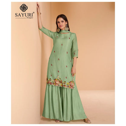 Chandni Sayuri Organza Silk Readymade Sharara Suits