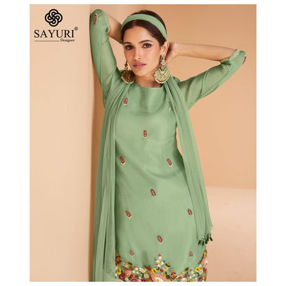 Chandni Sayuri Organza Silk Readymade Sharara Suits