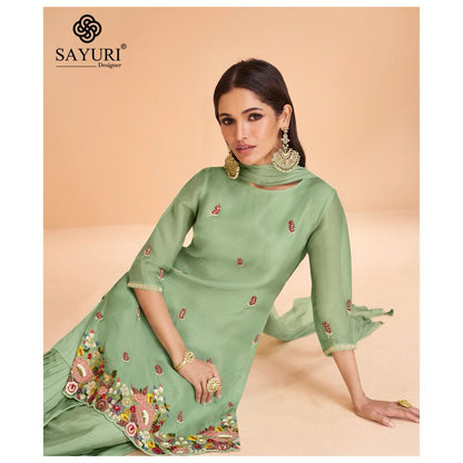 Chandni Sayuri Organza Silk Readymade Sharara Suits