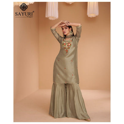 Chandni Sayuri Organza Silk Readymade Sharara Suits
