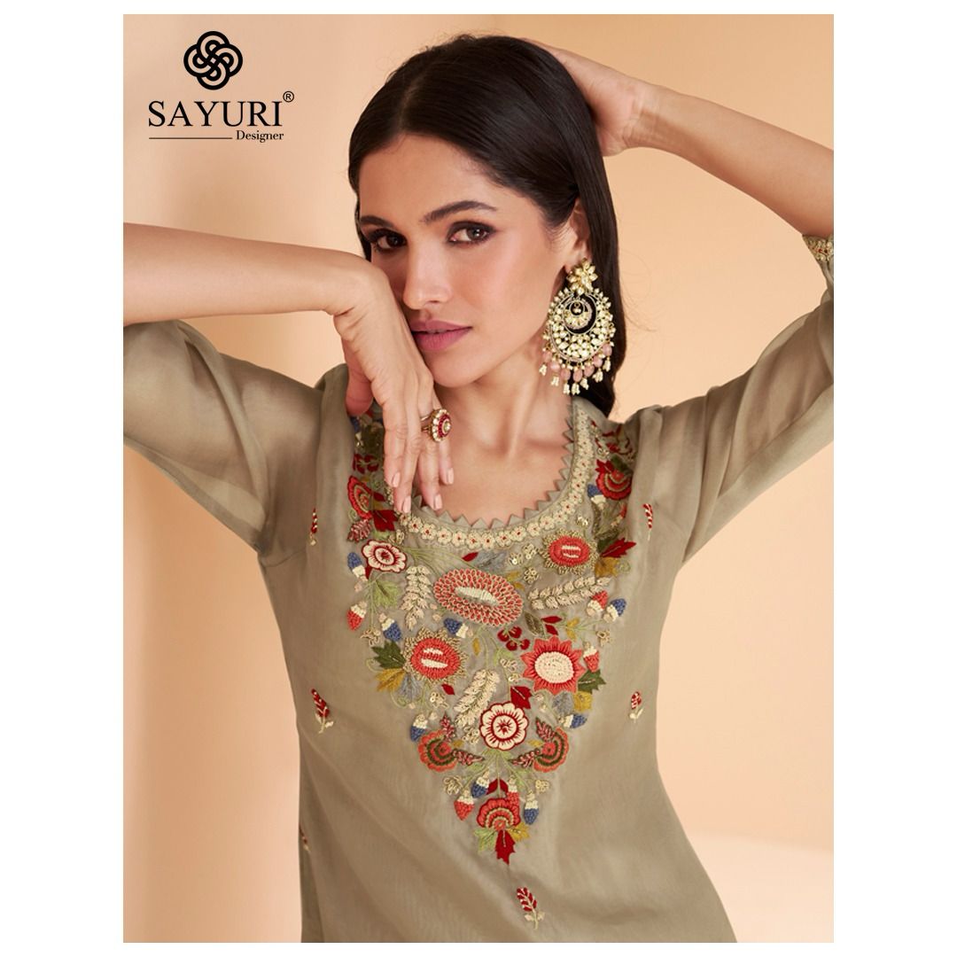 Chandni Sayuri Organza Silk Readymade Sharara Suits