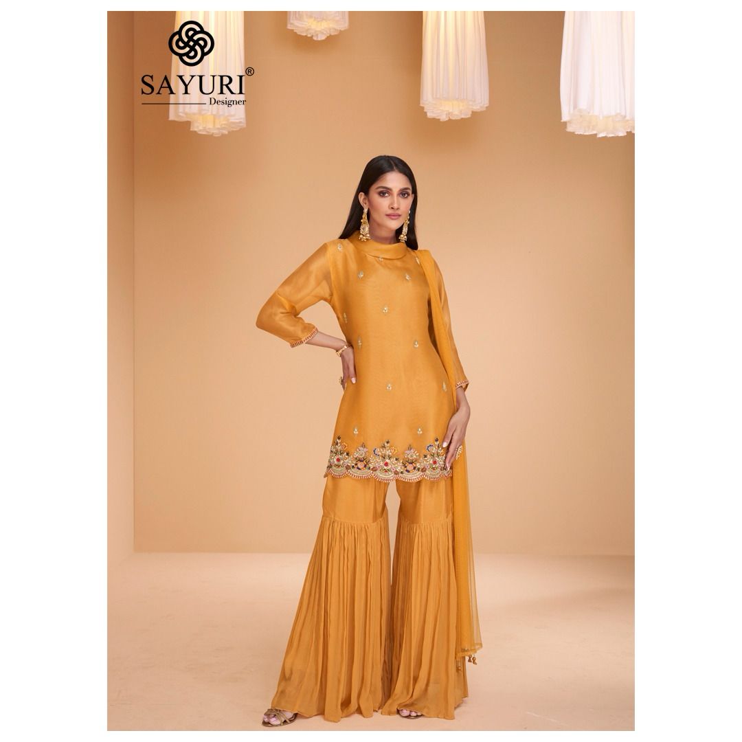 Chandni Sayuri Organza Silk Readymade Sharara Suits