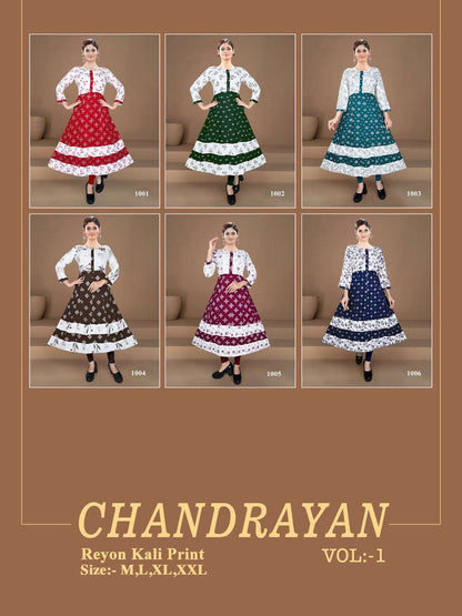 Chandrayan Vol 1 Kavinay Rayon Anarkali Kurtis