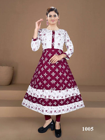 Chandrayan Vol 1 Kavinay Rayon Anarkali Kurtis