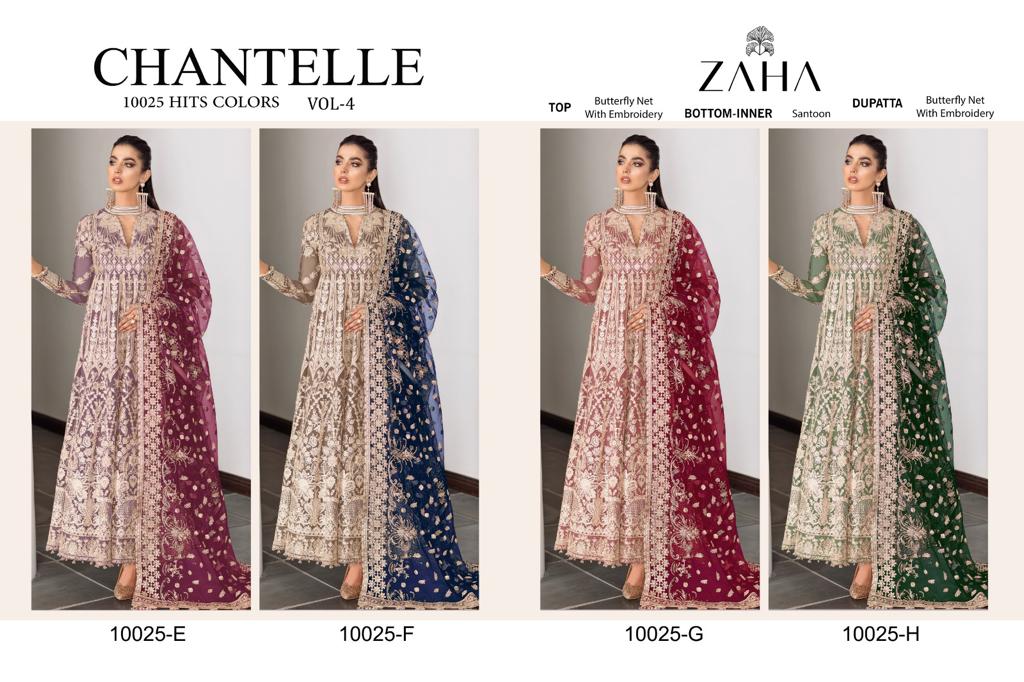 Chantelle Vol 4-Efgh Zaha Butterfly Net Pakistani Salwar Suits