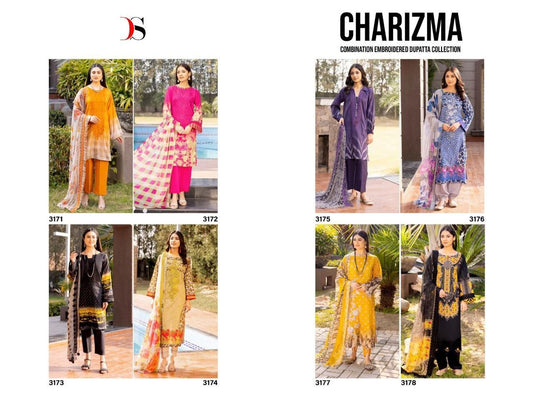 Charizma Combination Embroidered Deepsy Cotton Pakistani Readymade Suits
