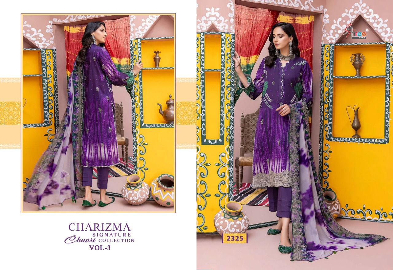 Charizma Signature Chunri Vol 3 Shree Fabs Lawn Cotton Pakistani Salwar Suits