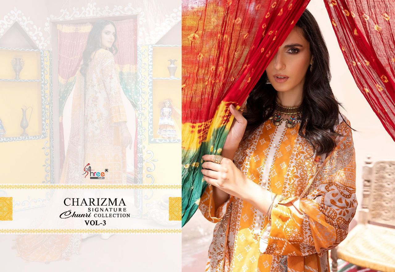 Charizma Signature Chunri Vol 3 Shree Fabs Lawn Cotton Pakistani Salwar Suits