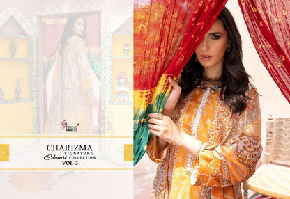 Charizma Signature Chunri Vol 3 Shree Fabs Lawn Cotton Pakistani Salwar Suits
