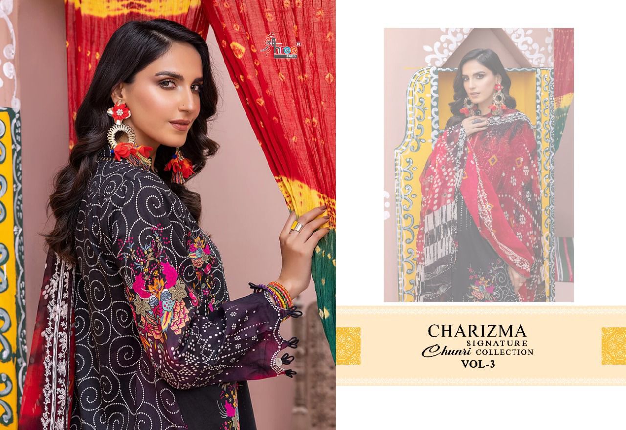 Charizma Signature Chunri Vol 3 Shree Fabs Lawn Cotton Pakistani Salwar Suits