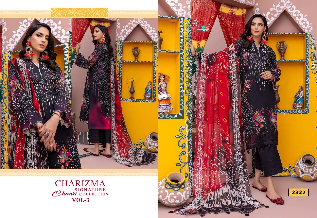 Charizma Signature Chunri Vol 3 Shree Fabs Lawn Cotton Pakistani Salwar Suits