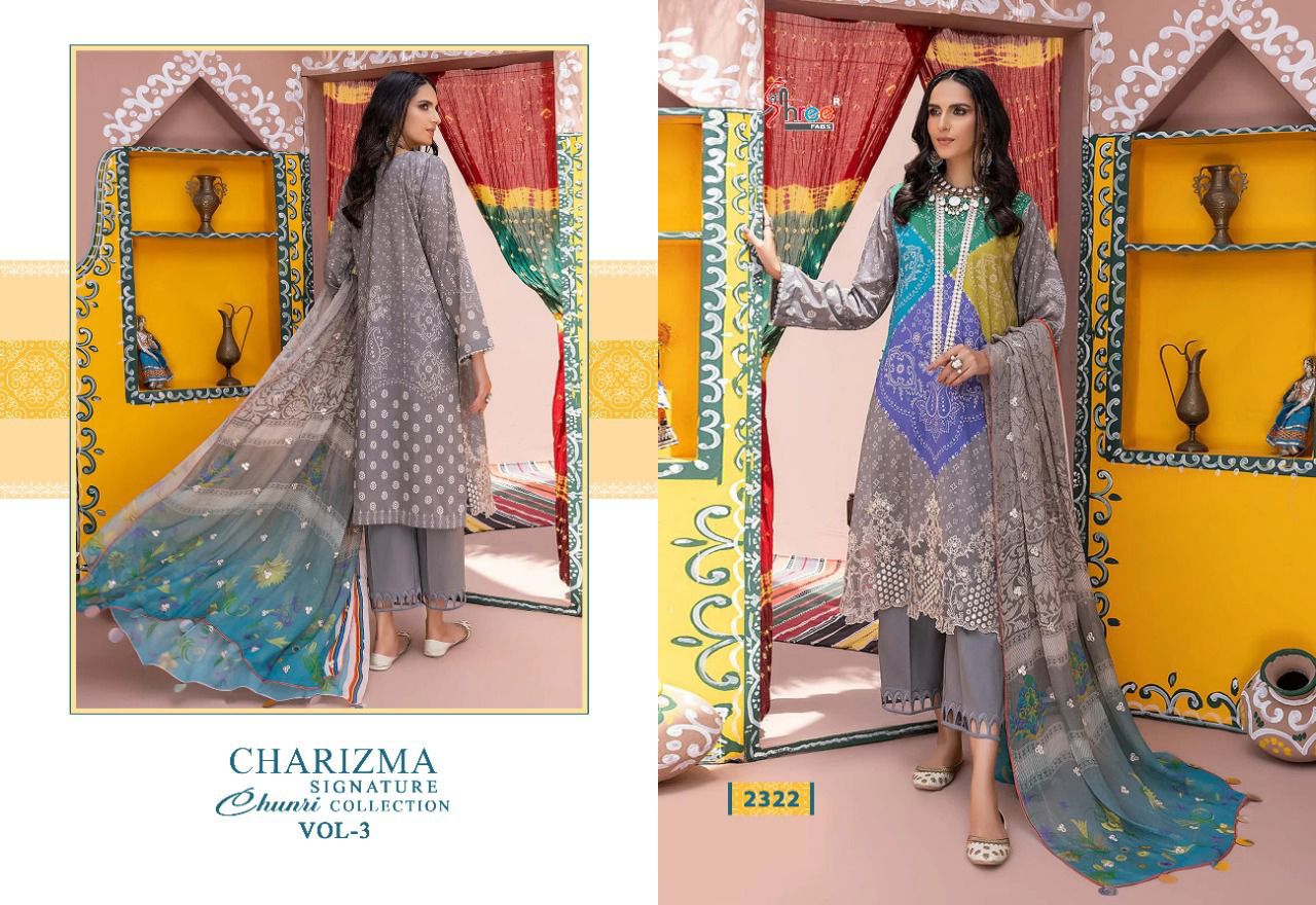 Charizma Signature Chunri Vol 3 Shree Fabs Lawn Cotton Pakistani Salwar Suits