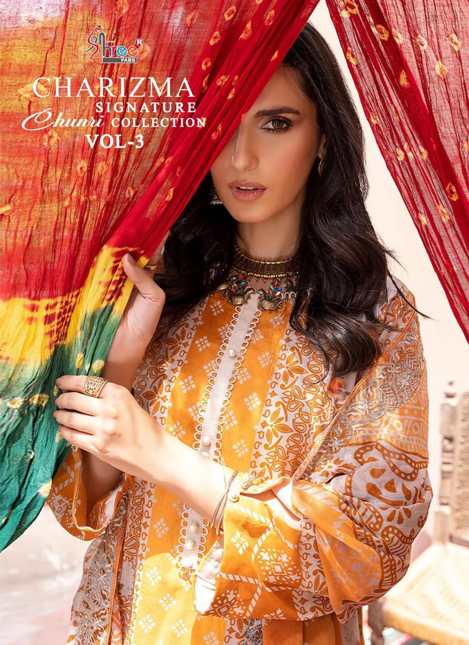 Charizma Signature Chunri Vol 3 Shree Fabs Lawn Cotton Pakistani Salwar Suits