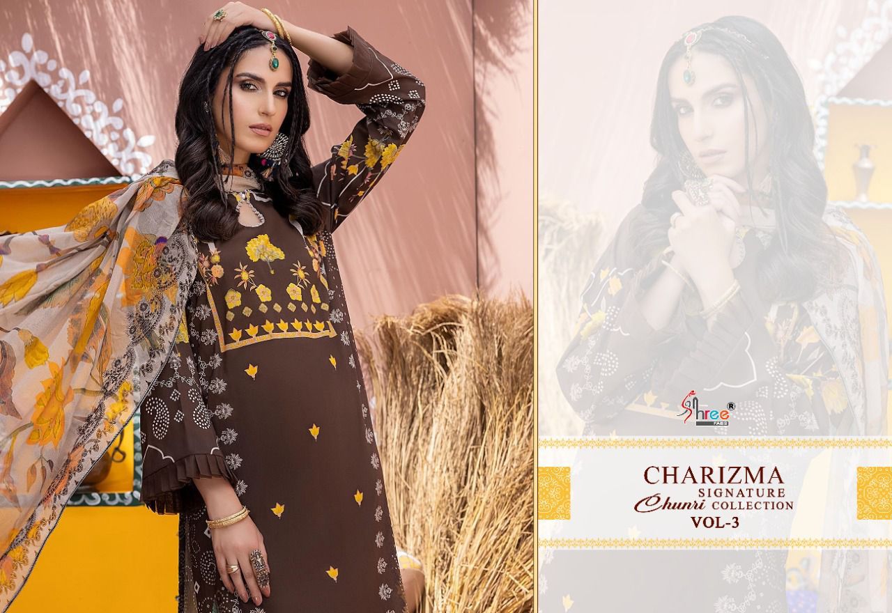 Charizma Signature Chunri Vol 3 Shree Fabs Lawn Cotton Pakistani Salwar Suits