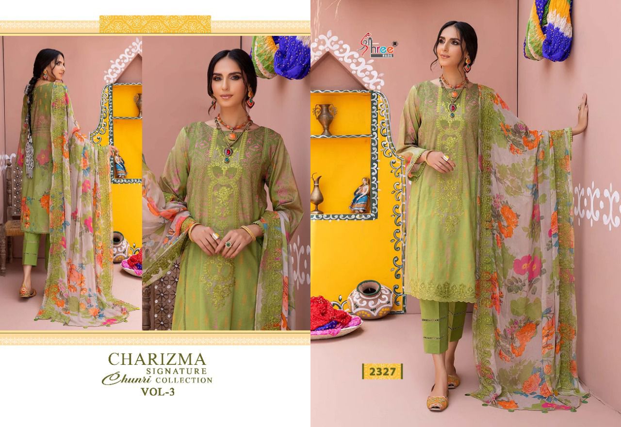 Charizma Signature Chunri Vol 3 Shree Fabs Lawn Cotton Pakistani Salwar Suits