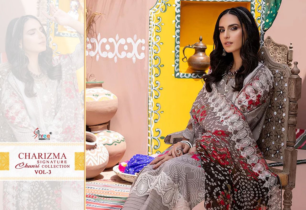 Charizma Signature Chunri Vol 3 Shree Fabs Lawn Cotton Pakistani Salwar Suits