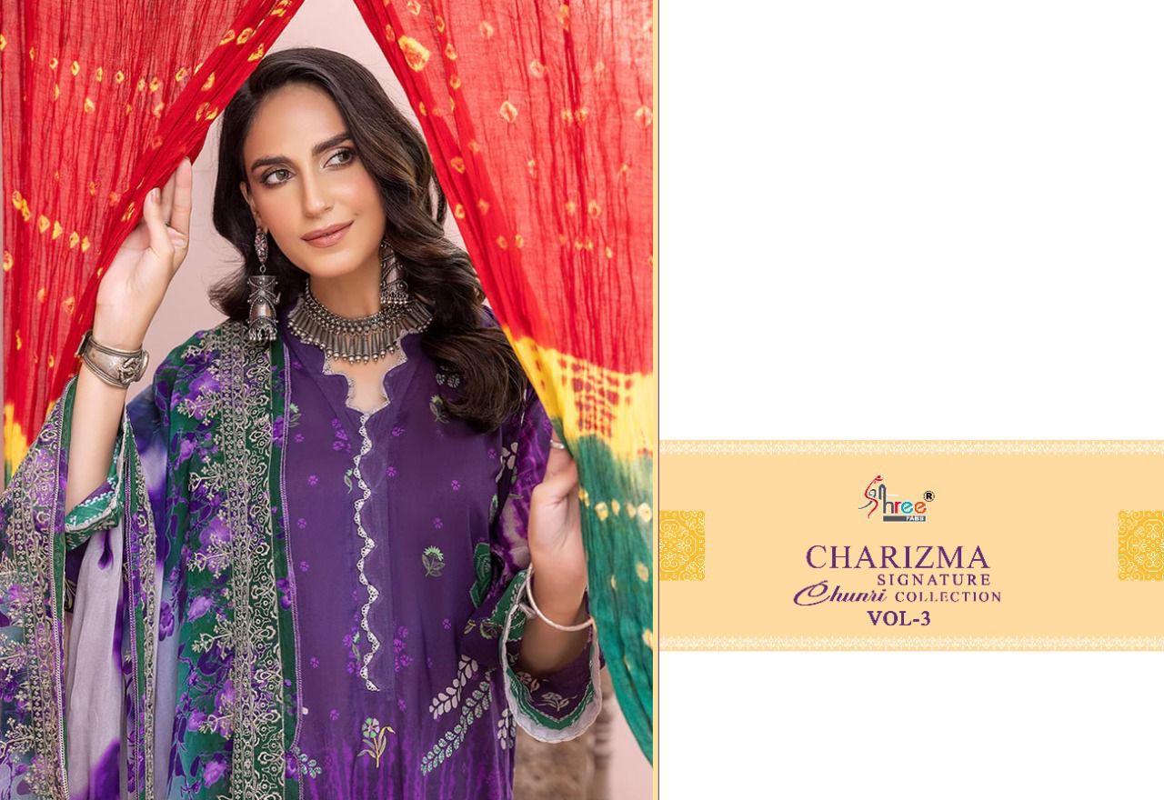 Charizma Signature Chunri Vol 3 Shree Fabs Lawn Cotton Pakistani Salwar Suits