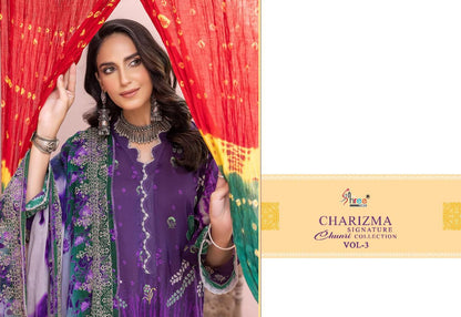 Charizma Signature Chunri Vol 3 Shree Fabs Lawn Cotton Pakistani Salwar Suits