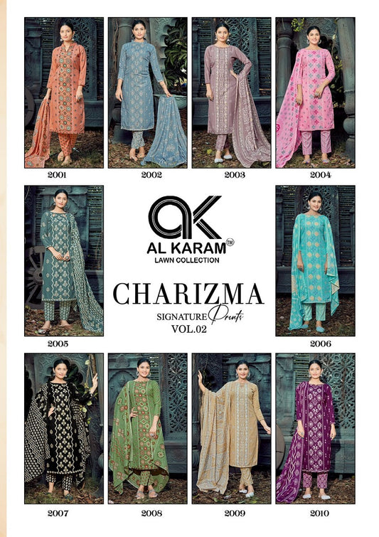 Charizma Vol 2 Al Karam Cotton Karachi Salwar Suits