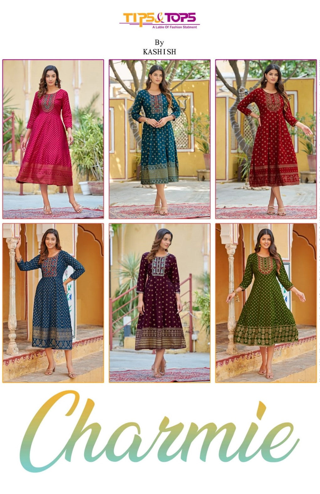 Charmie Tips Tops Rayon Anarkali Kurtis