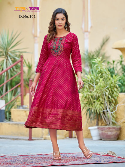 Charmie Tips Tops Rayon Anarkali Kurtis