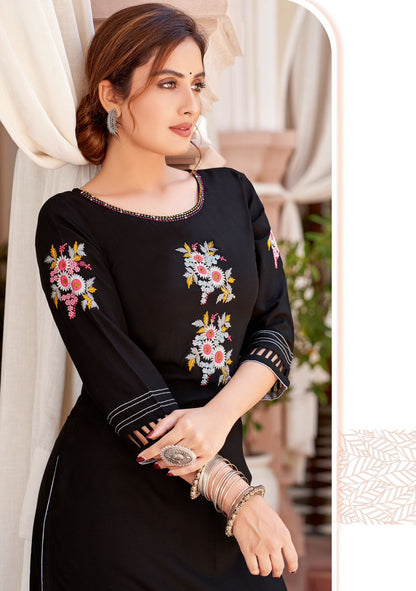 Charvee Kadlee Rayon Straight Cut Kurtis
