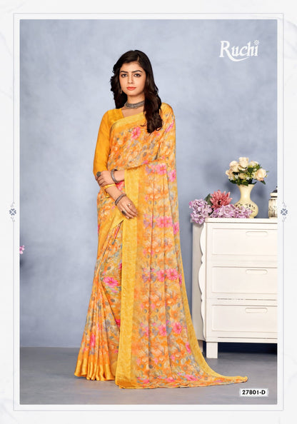 Cherry-37 Ruchi Chiffon Sarees