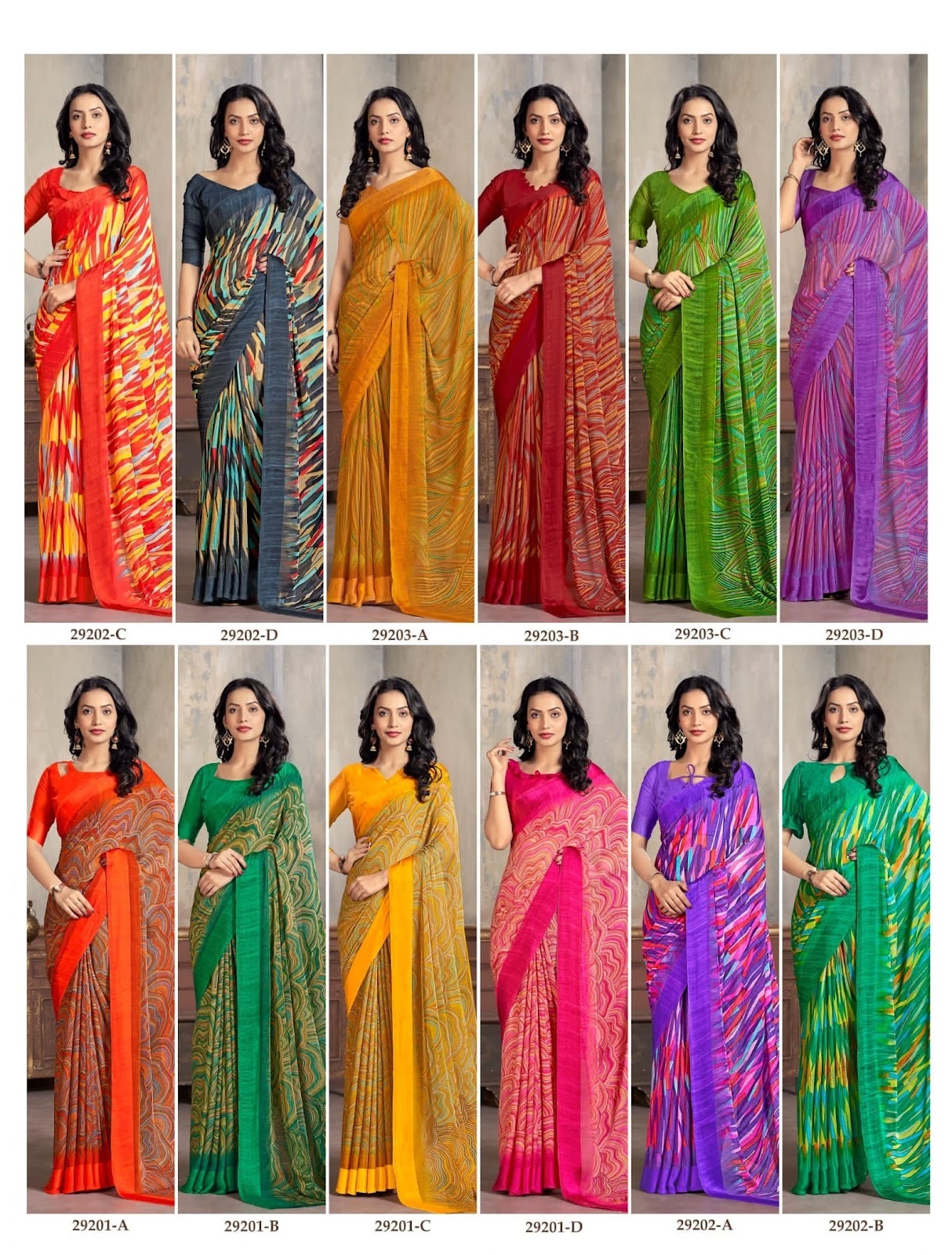 Cherry-40 Ruchi Chiffon Sarees