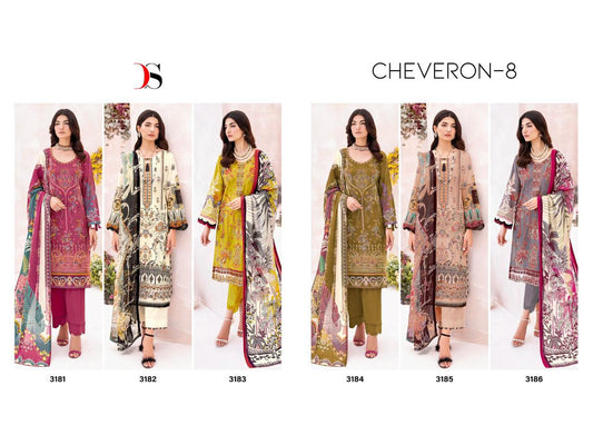 Cheveron Lawn Vol 8 Deepsy Cotton Pakistani Readymade Suits