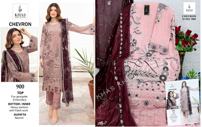 Chevron Khas Georgette Pakistani Patch Work Suits
