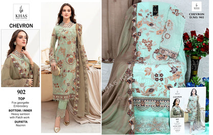 Chevron Khas Georgette Pakistani Patch Work Suits