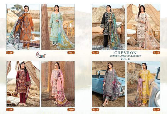 Chevron Luxury Lawn Vol 17 Shree Fabs Lawn Cotton Pakistani Salwar Suits