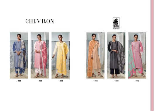 Chevron Sahiba Cotton Lawn Plazzo Style Suits