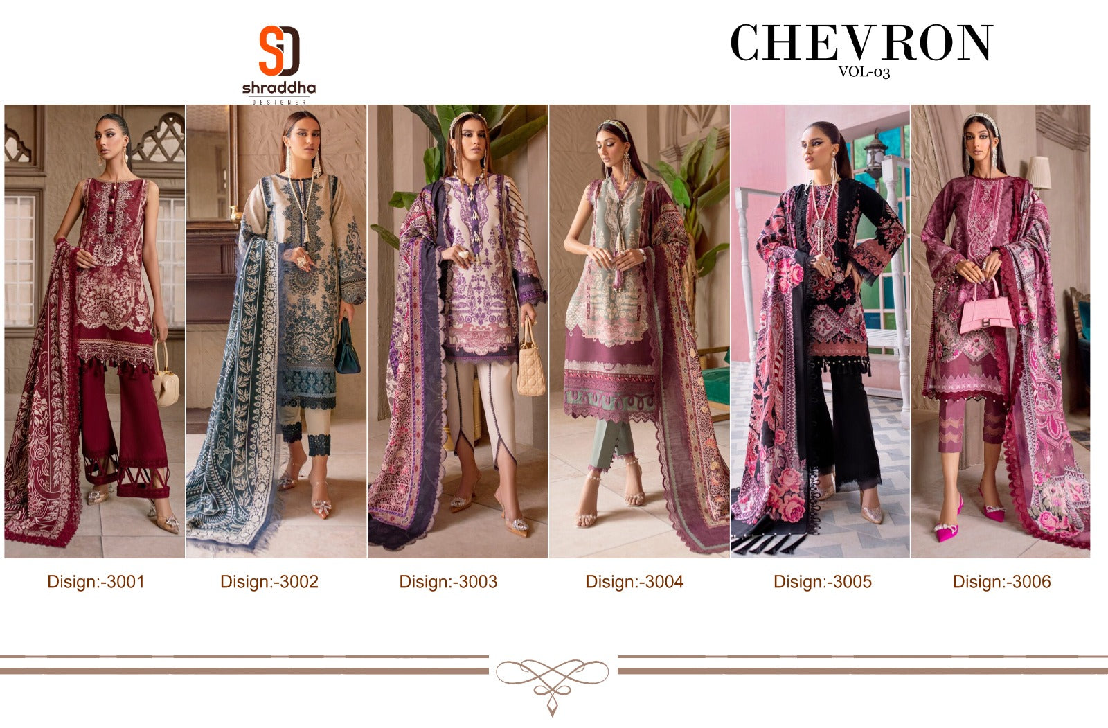 Chevron Vol 3 Shraddha Designer Lawn Cotton Pakistani Patch Work Suits