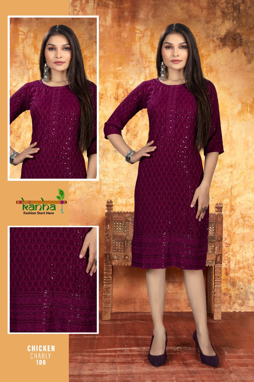 Chicken Charly Kanha Knee Length Kurtis